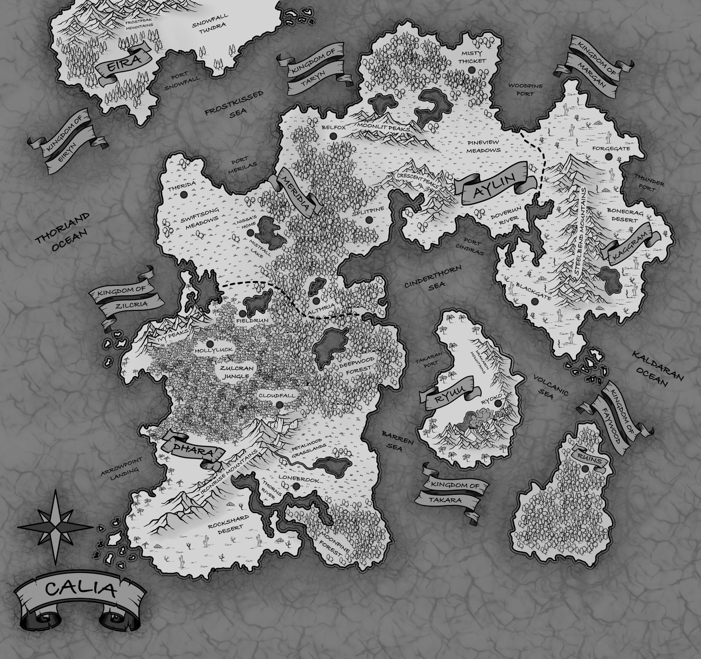 Map of Calia by C.R. Fray Map of Calia by C.R. Fray