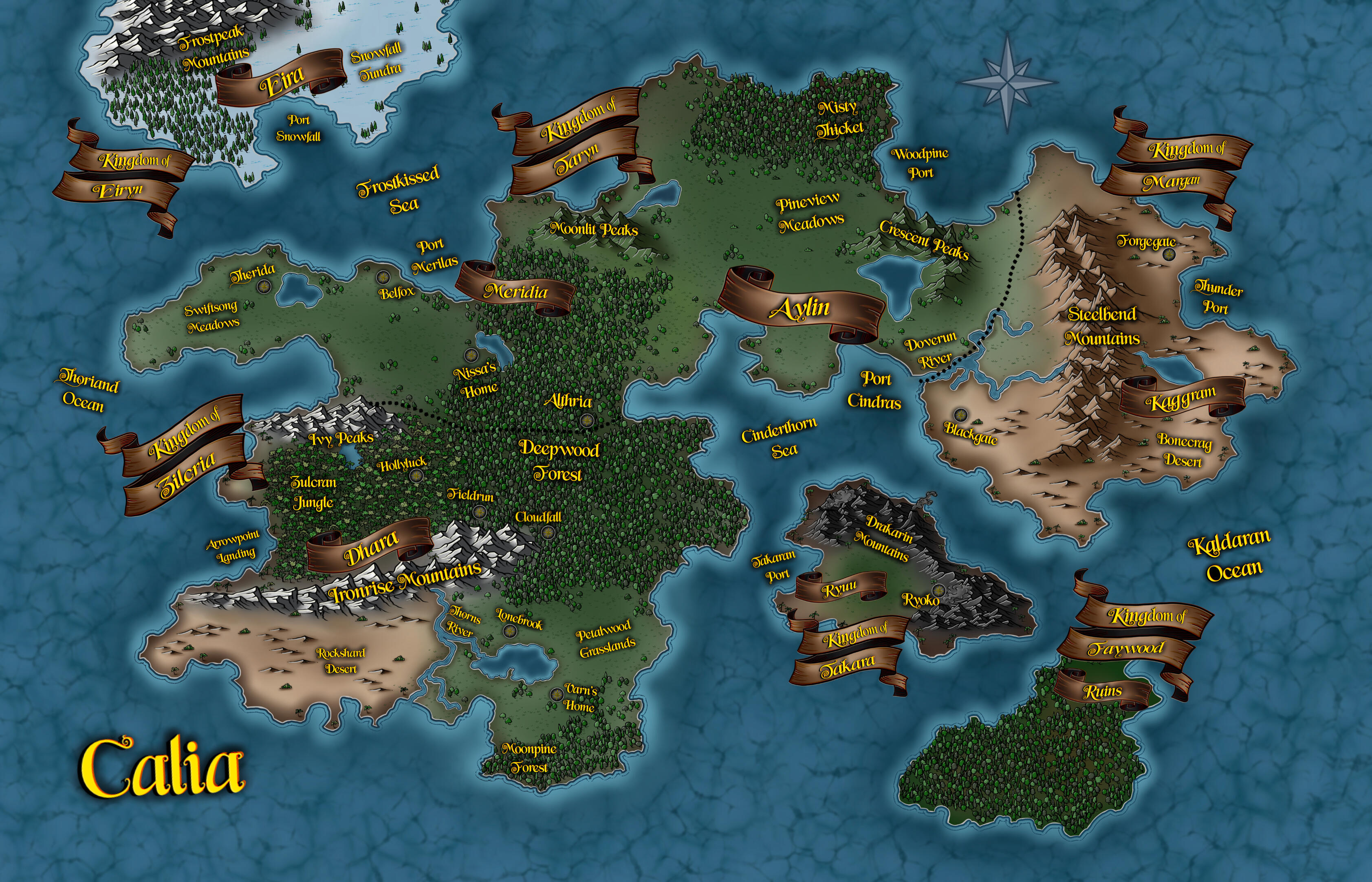 Map of Calia by C.R. Fray Map of Calia by C.R. Fray